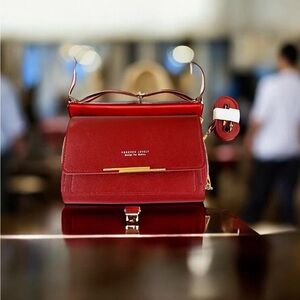 Elegant Red Mini Shoulder Bag by Forever Lovely For Madley.